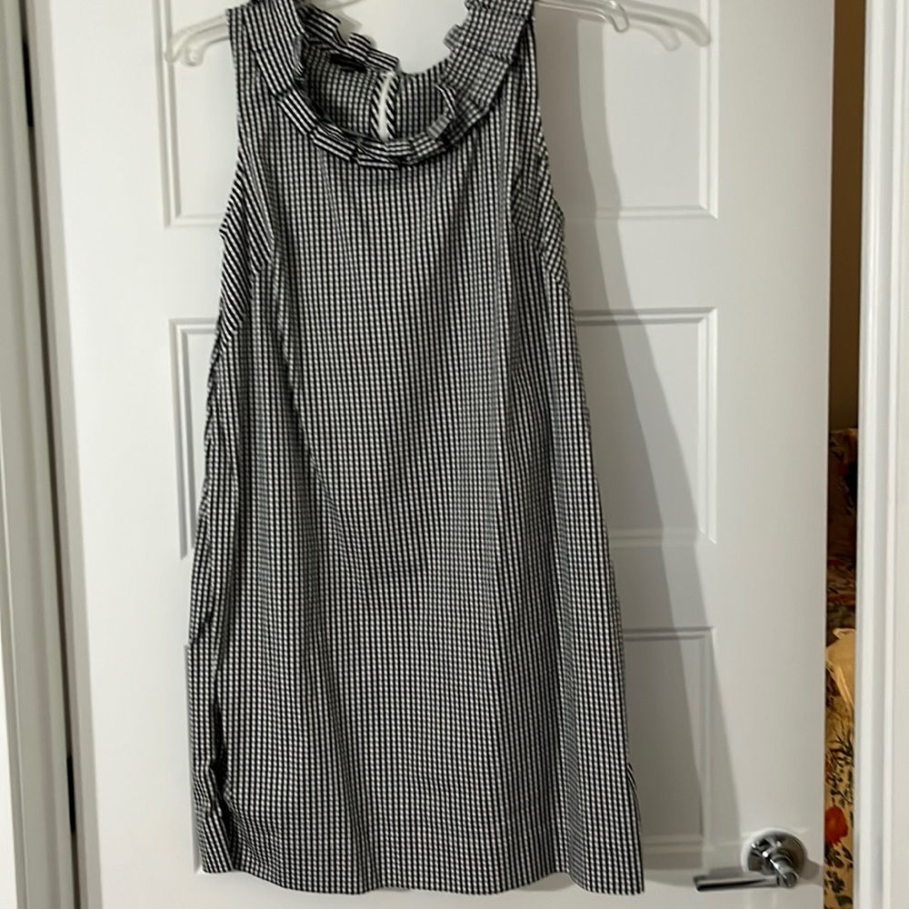Black check sleeveless  Talbot’s dress.